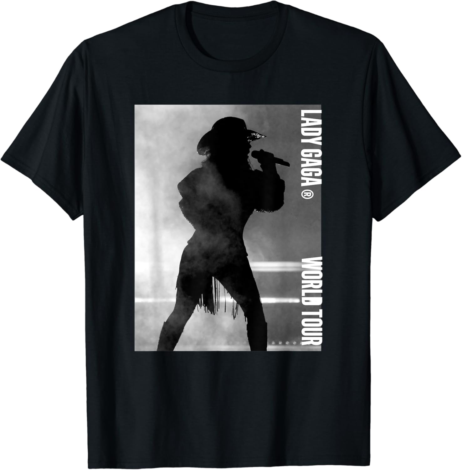 Lady Gaga Official World Tour Black & White Smoke TShirt Amazon.co.uk